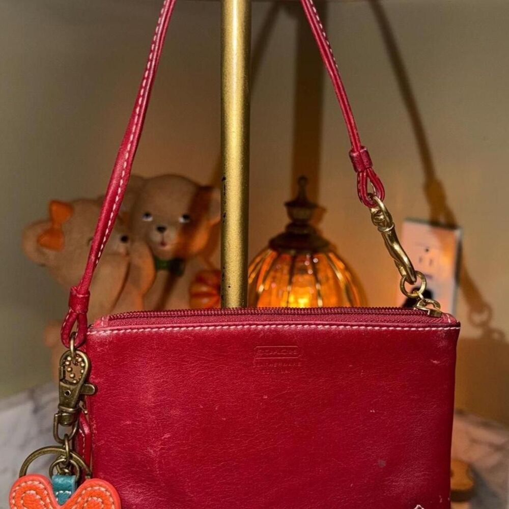 Coach Women's Red and Burgundy Bag